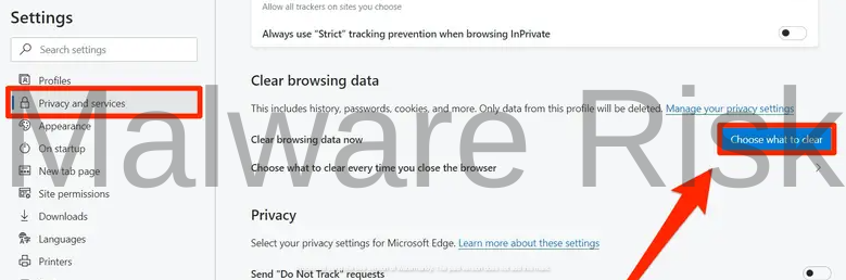 clear browsing data ms edge