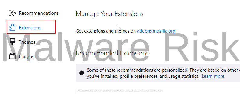 extensions under addons firefox