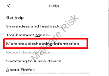 more troubleshooting information firefox