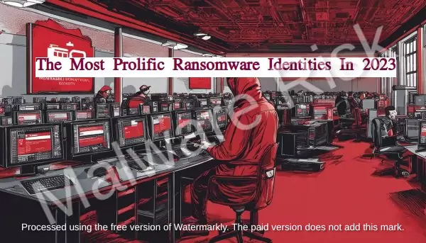 top 15 prolific ransomware identities in 2023